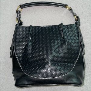 Elegant Black Woven Handbag Small